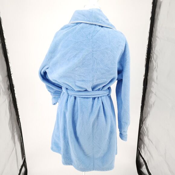 Tommy Hilfiger Plush Short Light Blue Robe - Picture 4 of 4